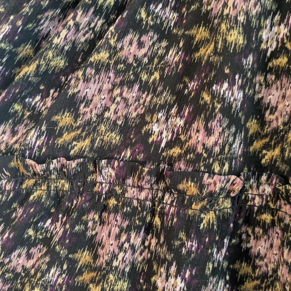 Madewell Georgette Crinkle Black Maxi Skirt Size 2X Blurred Blooms Plus - Picture 6 of 8